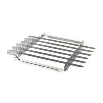 Professional Stainless Steel Medium Kasai Skewers Rack With 6 Swords - 43 x 32 x 2 cm