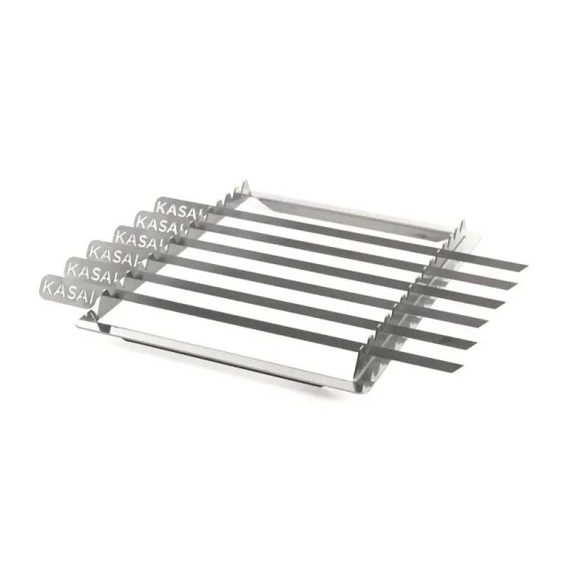 Professional Stainless Steel Medium Kasai Skewers Rack With 6 Swords - 43 x 32 x 2 cm