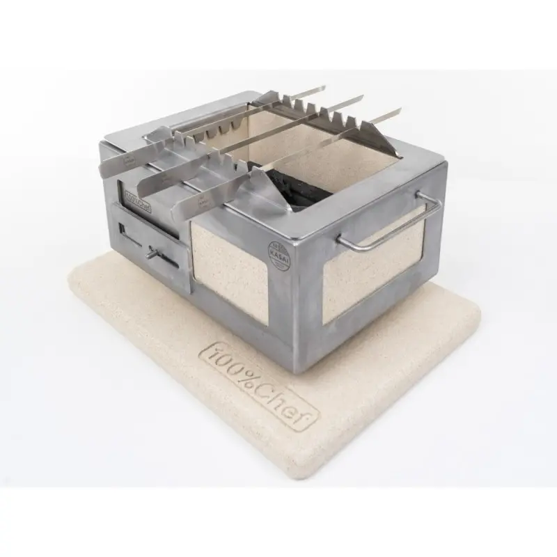 Professional Stainless Steel Nano Kasai Skewers Rack With 6 Swords - 31 x 23 x 2 cm Professional Stainless Steel Nano Kasai Skewers Rack With 6 Swords - 31 x 23 x 2 cm