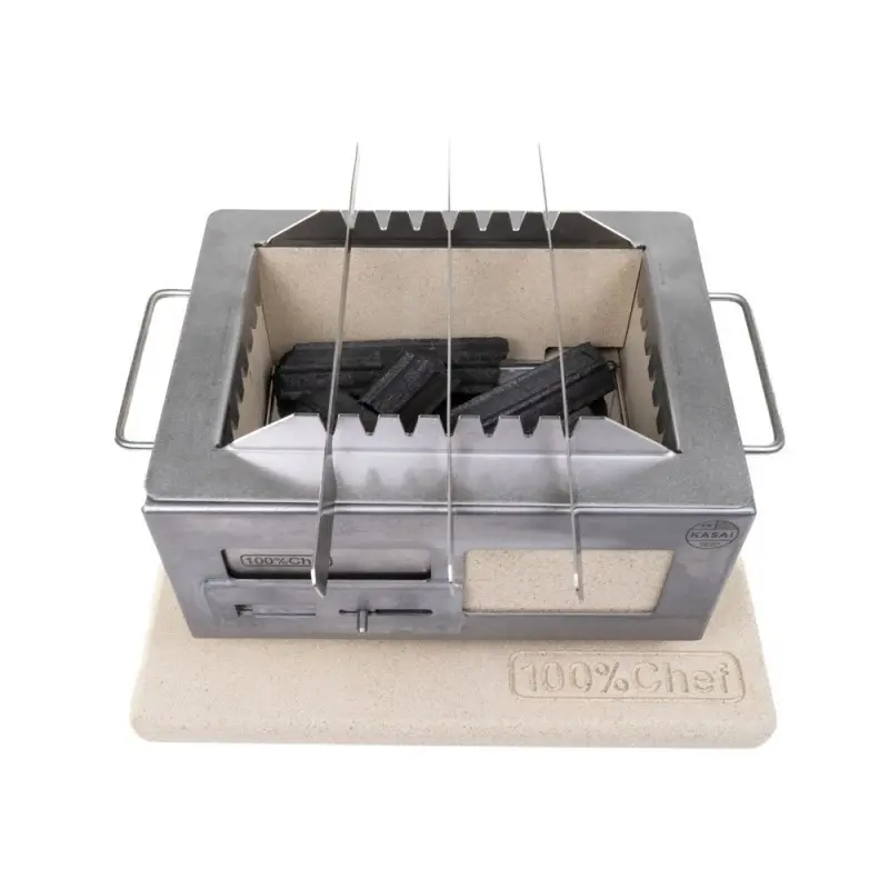 Professional Stainless Steel Nano Kasai Skewers Rack With 6 Swords - 31 x 23 x 2 cm Professional Stainless Steel Nano Kasai Skewers Rack With 6 Swords - 31 x 23 x 2 cm