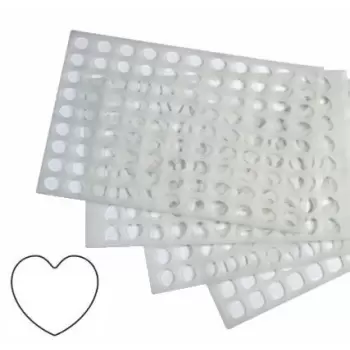 Pavoni CHC Silicone Baking Chablon Mat- Heart - 96 shapes Chablons and Templates