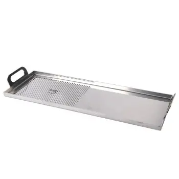 Professional Stainless Steel 50:50 Plancha Medium - 47 x 30 x 8 cm