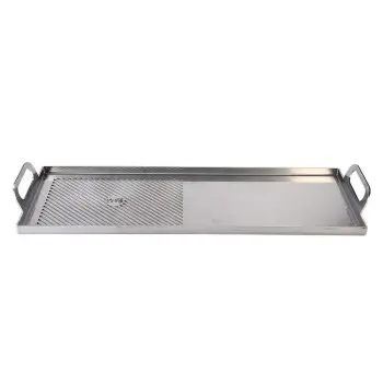 Professional Stainless Steel 50:50 Plancha Medium - 47 x 30 x 8 cm