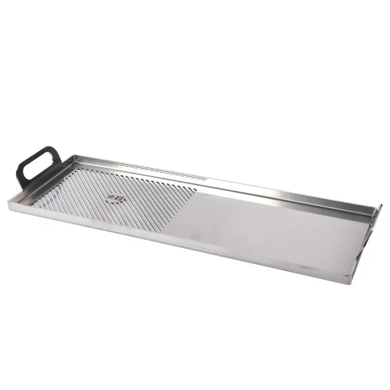 Professional Stainless Steel 50:50 Plancha Small - 40 x 24 x 7 cm
