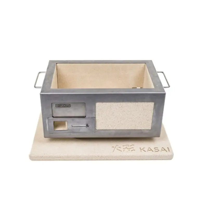 Professional Stainless Steel & Vermiculite Barbeque Kasai Small - 26.5 x 40 .5 x 21 cm