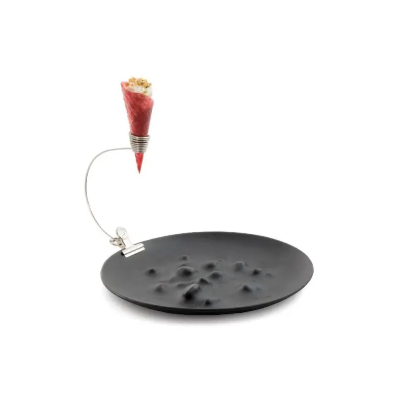 Professional Stainless Steel Clamp With Garnish Support For Cups And Dishes - 15 x 8 cm