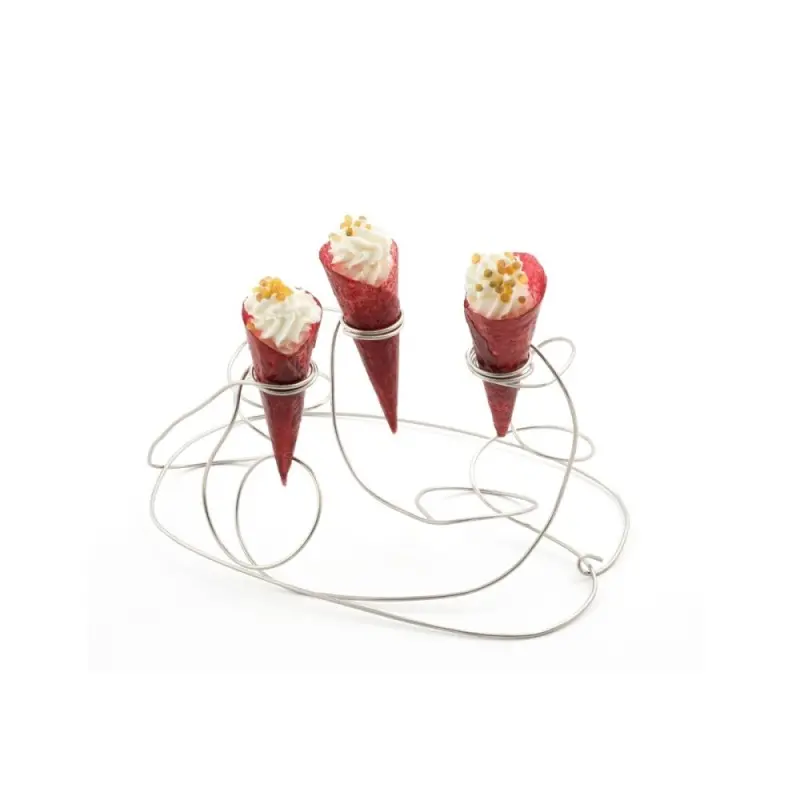 Professional Stainless Steel Cone Support XL Labyrinth Silver - 22 x 15 x 11 cm agujeros / holes: Ø 3 cm