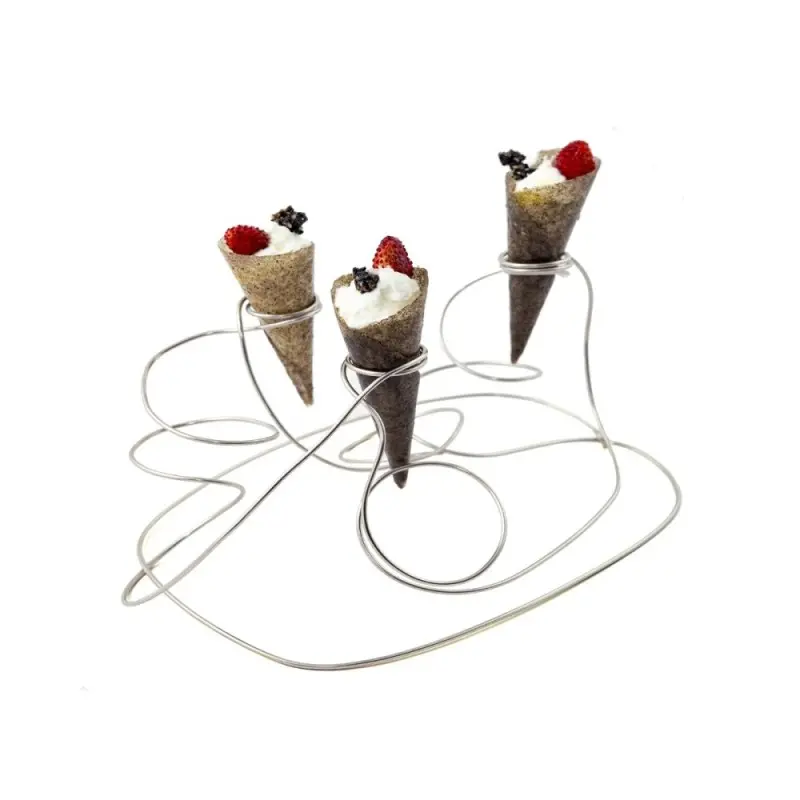 Professional Stainless Steel Cone Support XL Labyrinth Silver - 22 x 15 x 11 cm agujeros / holes: Ø 3 cm