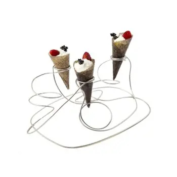 Professional Stainless Steel Cone Support XS Labyrinth Silver - 20 x 14 x 10 cm agujeros / holes: Ø 2 cm