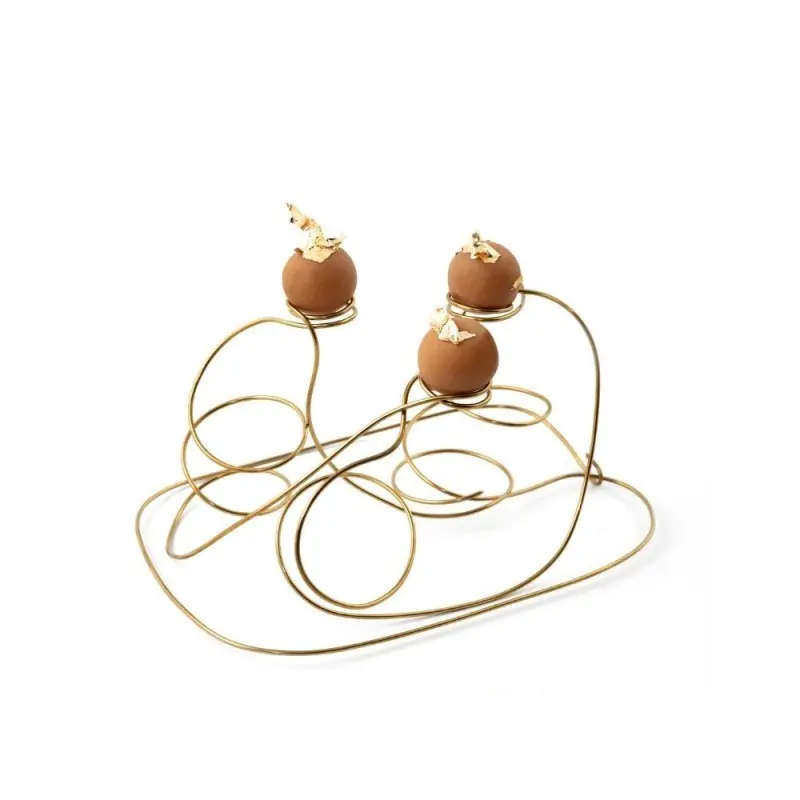 Professional Stainless Steel Cone Support XS Labyrinth Gold - 20 x 14 x 10 cm agujeros / holes: Ø 2 cm