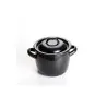 Professional Enameled Steel Black Round Cooking Pot Ø12 cm - Ø 12 x 10 cm 750 ml