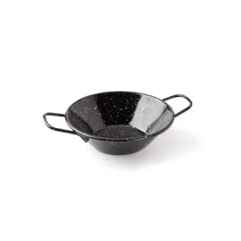Professional Enameled Steel Deep Two Handled Pan Ø14 cm - Ø int 8 cm Ø ext 14 cm x 5 cm 250 ml