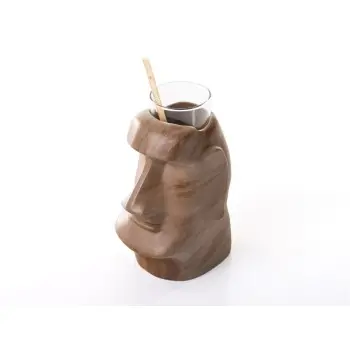Professional Resin Moai Brown Resin Glass - 8.5 x 11.5 x 18.5 cm 300 ml