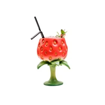 Professional Resin Strawberry Cup Tropicups - 13 x 13 x 18 cm 300 ml