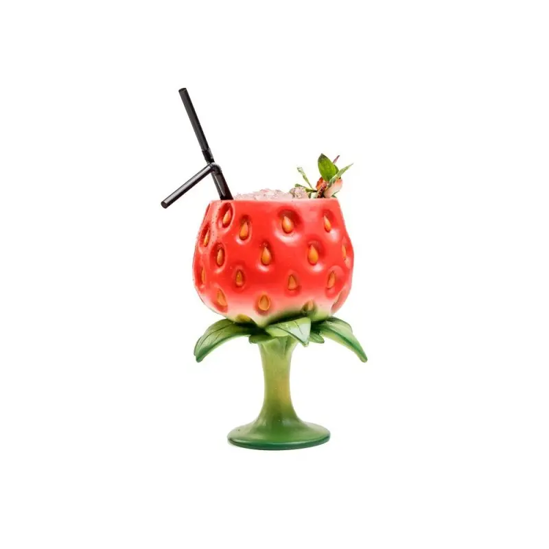 Professional Resin Strawberry Cup Tropicups - 13 x 13 x 18 cm 300 ml