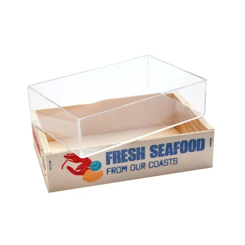 Professional Wood Seafood Printed Box - 21 x 13 x 5 cm Professional Wood Seafood Printed Box - 21 x 13 x 5 cm
