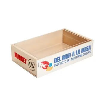 Professional Wood Seafood Printed Box - 21 x 13 x 5 cm