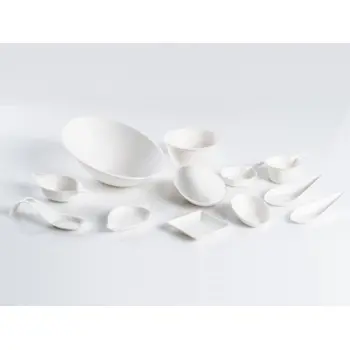 Professional Bagaze Bagasse Arch Spoon 100 pcs. - 7 x 4 x 2 cm