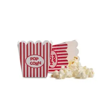 Professional Cardboard Popcorn Mini Box - boca 7 x 7 cm base 5 x 5 cm altura 7 cm