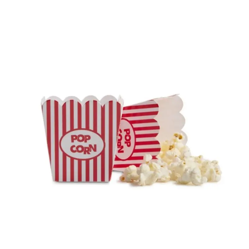 Professional Cardboard Popcorn Mini Box - boca 7 x 7 cm base 5 x 5 cm altura 7 cm