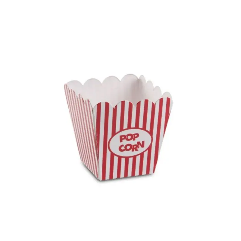 Professional Cardboard Popcorn Mini Box - boca 7 x 7 cm base 5 x 5 cm altura 7 cm