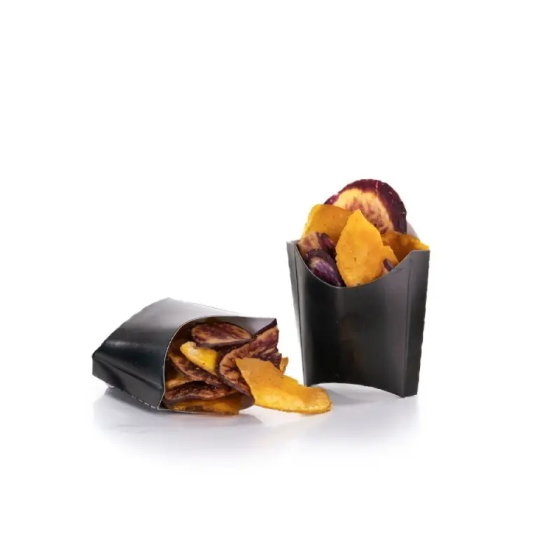Professional Cardboard Black Box French Fries XXS - 15.5 x 9 x 5 cm Professional Cardboard Black Box French Fries XXS - 15.5 x 9 x 5 cm