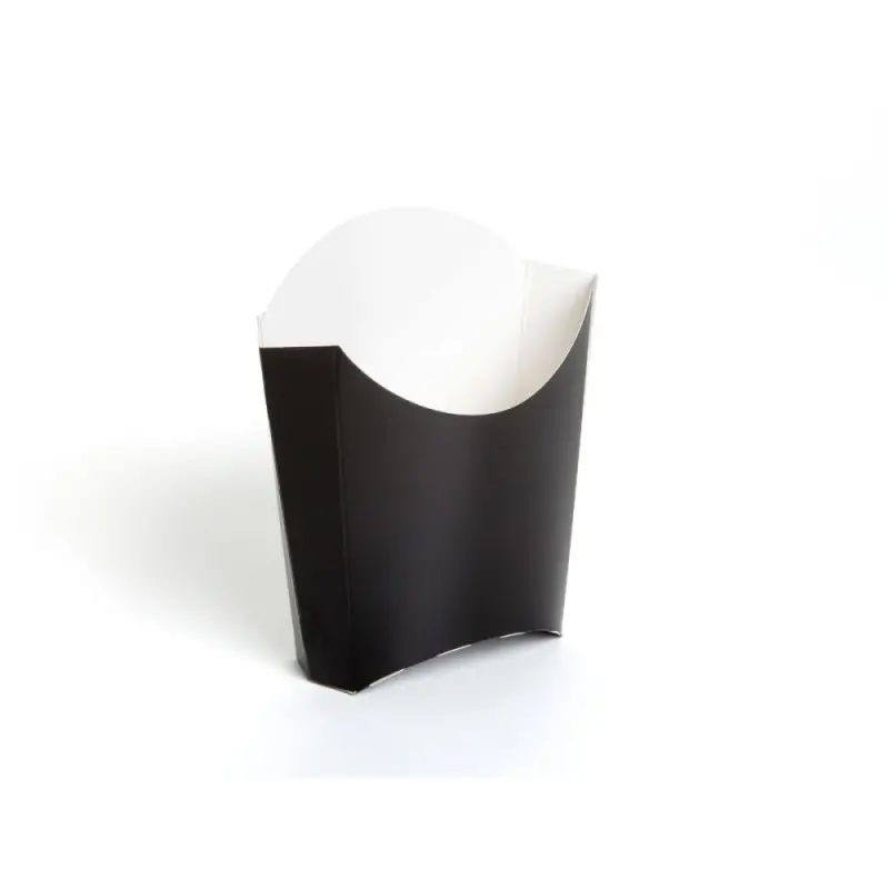 Professional Cardboard Fries Black Box - 13.6 x 11 x 14 cm Professional Cardboard Fries Black Box - 13.6 x 11 x 14 cm