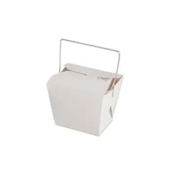 Professional Cardboard Noodle Box XL white with handle - 8 x 6 x 7 cm