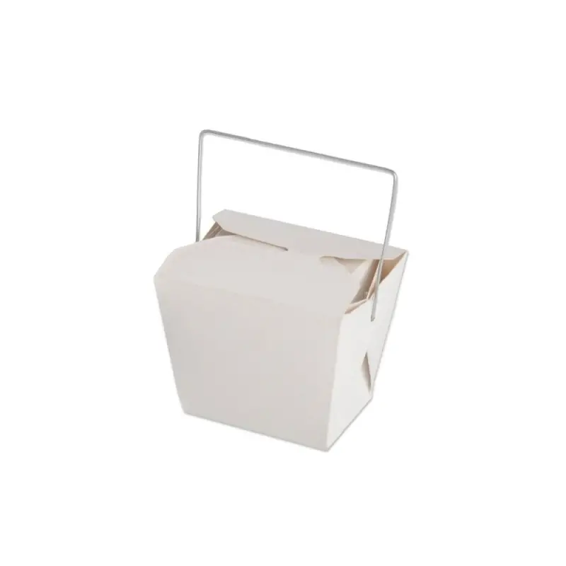 Professional Cardboard Noodle Box XL white with handle - 8 x 6 x 7 cm