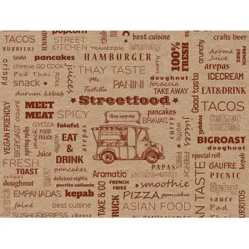 Professional Waxed Paper Kraft Paper Street Food - 29 x 30 cm