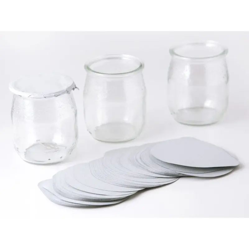 Professional Aluminium Yogurt White Thermo-sealable Cover XS - Ø 6.2 cm