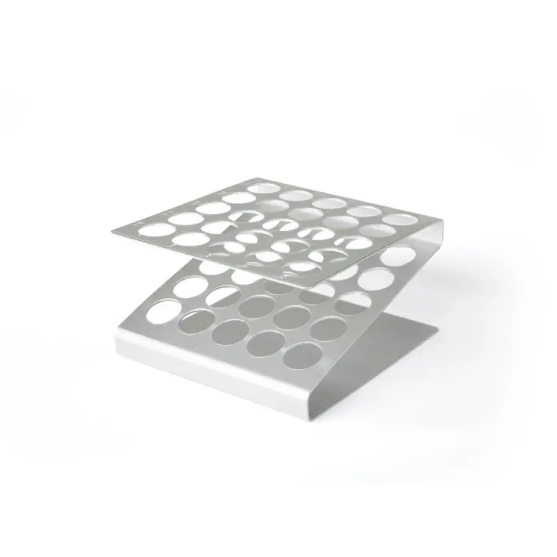 Professional Aluminium Aluminium test tubes display 50 holes (max Ø 1.6 cm) - 22 x 12 x 7 cm