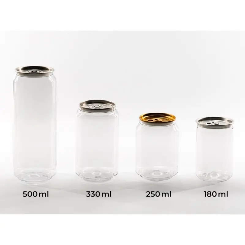 Professional Plastic Soda Can PET 330 ml100 pcs - 6.5 x 6.5 x 11.5 cm
