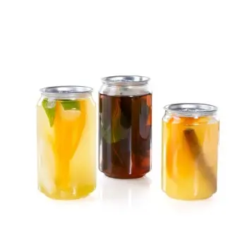 Professional Plastic Soda Can PET 250 ml 100 pcs - 6 x 6 x 9.5 cm