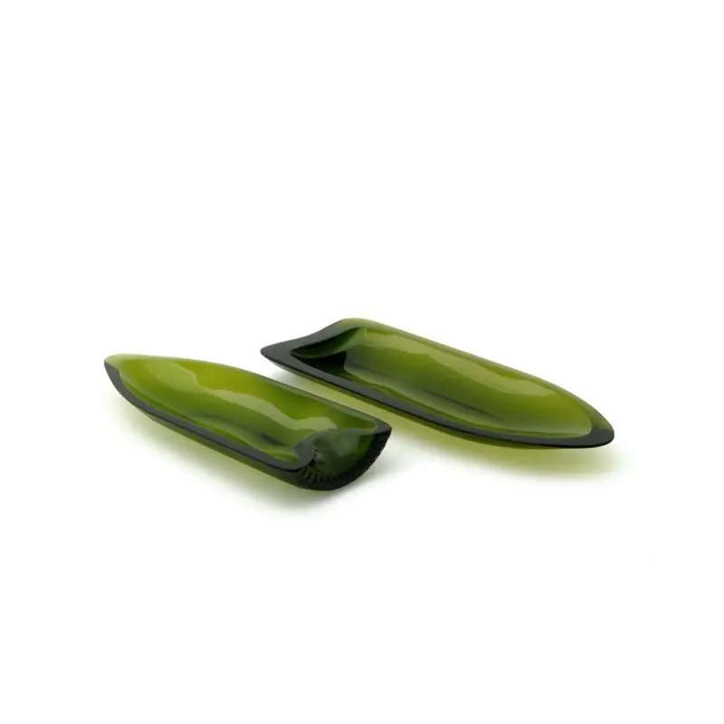 Professional Glass Snack Cava Plate - 19 x 7 x 2 cm Professional Glass Snack Cava Plate - 19 x 7 x 2 cm