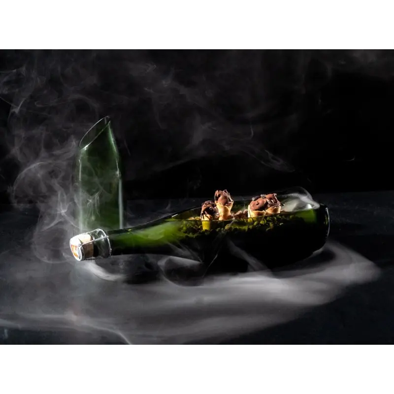 Professional Glass Deep Champagne Plate Green - 30 x 8 x 6 cm500 ml