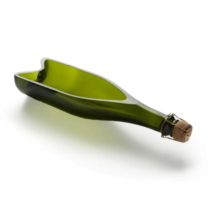 Professional Glass Deep Champagne Plate Green - 30 x 8 x 6 cm500 ml