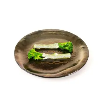 Professional Glass Azteca Plate Ø19 Gold leaf - Ø19 x 1 cm