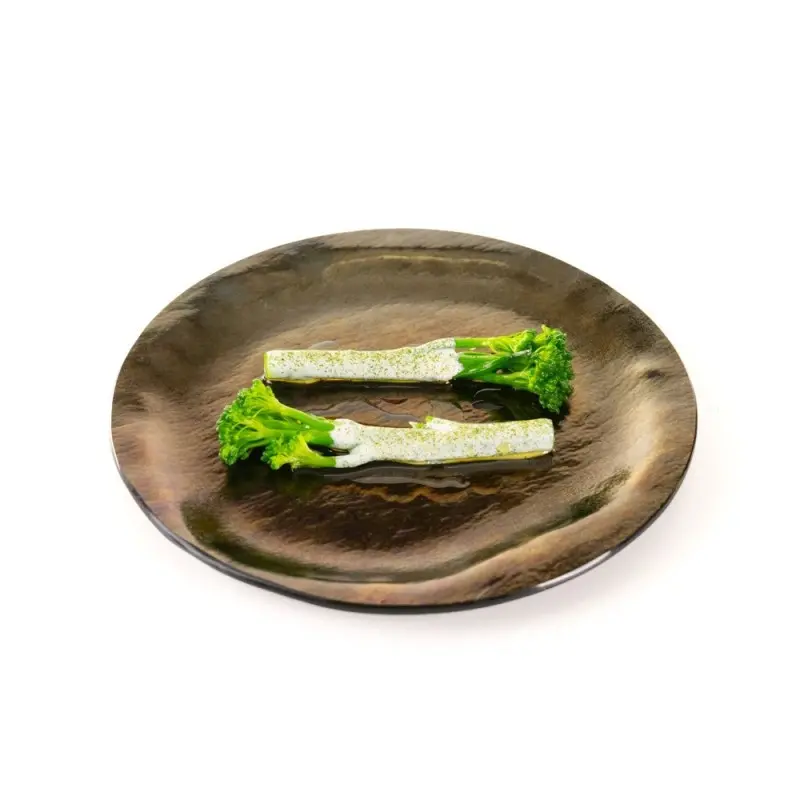 Professional Glass Azteca Plate Ø19 Gold leaf - Ø19 x 1 cm Professional Glass Azteca Plate Ø19 Gold leaf - Ø19 x 1 cm