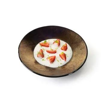 Professional Glass Azteca Plate Ø17 Gold leaf - Ø17 x 2.5 cm