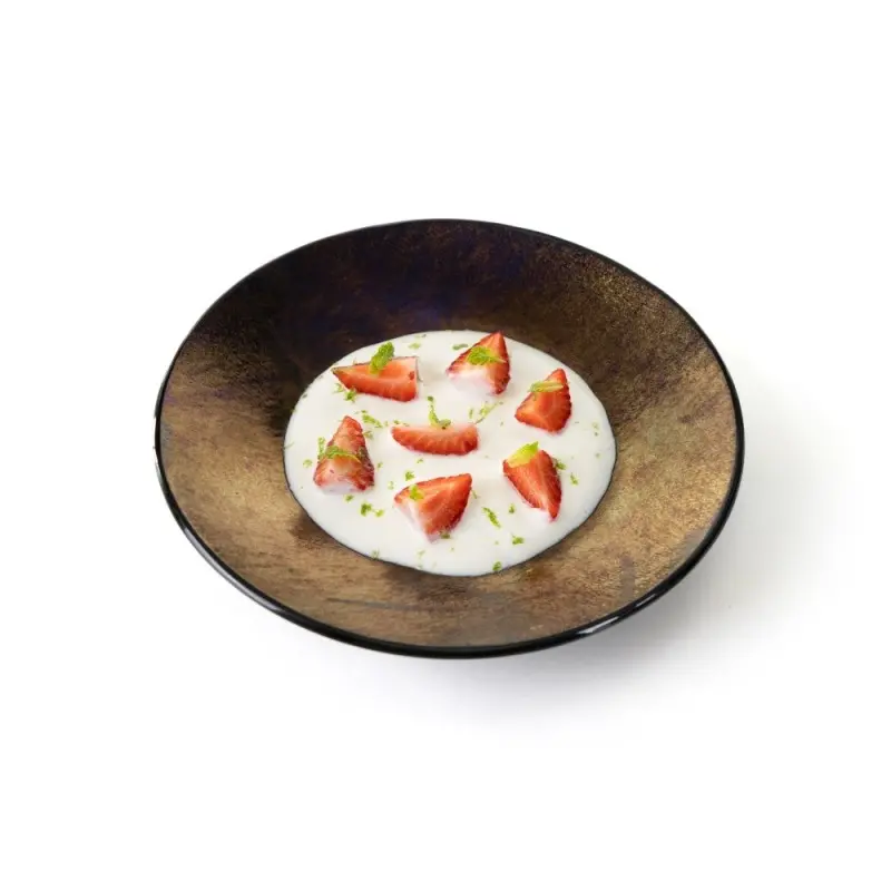 Professional Glass Azteca Plate Ø17 Gold leaf - Ø17 x 2.5 cm