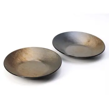 Professional Glass Azteca Plate Ø17 Gold leaf - Ø17 x 2.5 cm