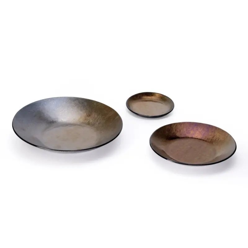 Professional Glass Azteca Plate Ø10 Gold leaf - Ø10 x 2.5 cm Professional Glass Azteca Plate Ø10 Gold leaf - Ø10 x 2.5 cm