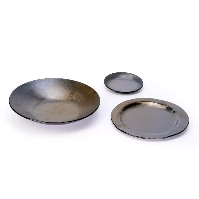 Professional Glass Azteca Plate Ø10 Gold leaf - Ø10 x 2.5 cm Professional Glass Azteca Plate Ø10 Gold leaf - Ø10 x 2.5 cm