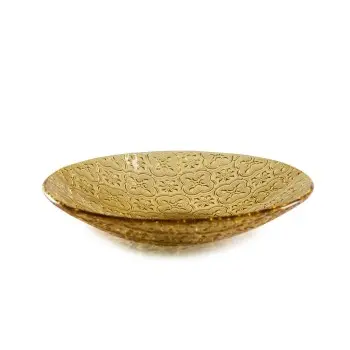 Professional Glass Amber Retro Plate - Ø 21 x 4 cm