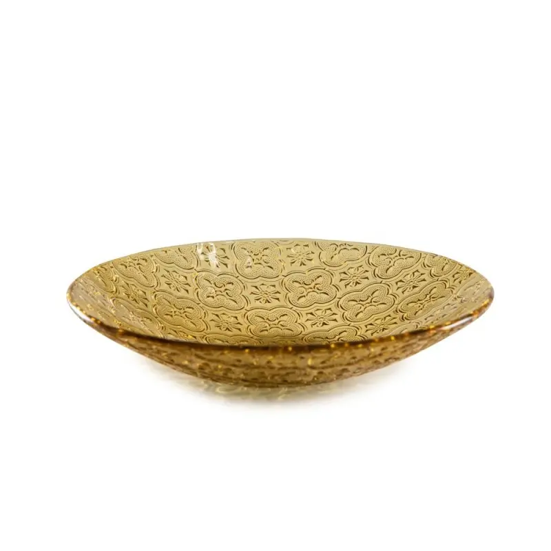 Professional Glass Amber Retro Plate - Ø 21 x 4 cm