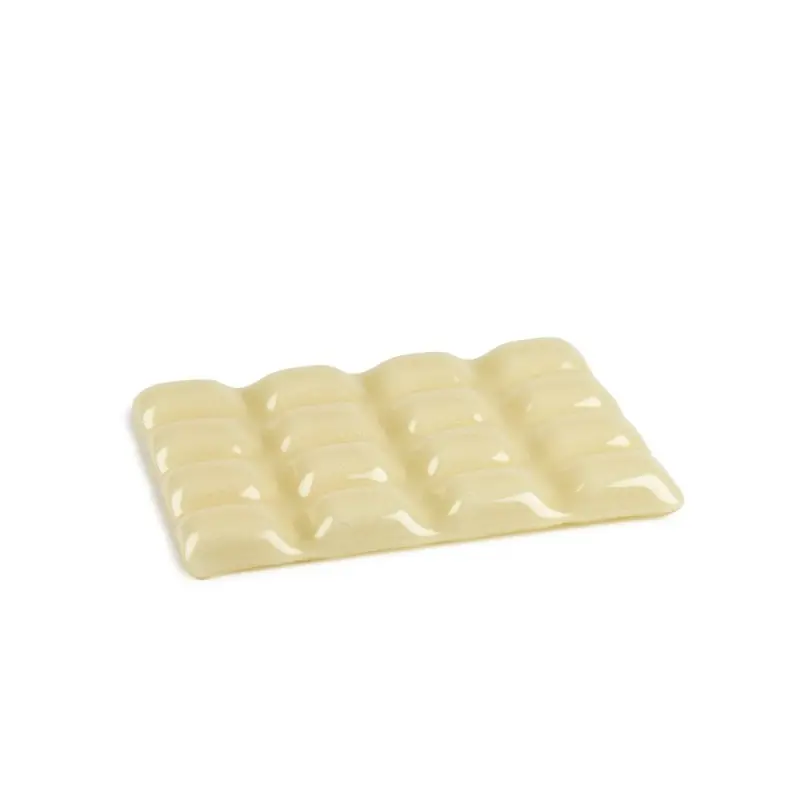Professional Glass White Chocolate Snack Plate - 18 x 13 x 3 cm