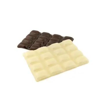 Professional Glass White Chocolate Snack Plate - 18 x 13 x 3 cm