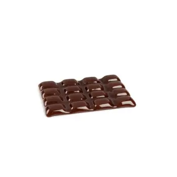 Professional Glass Black Chocolate Snack Plate - 18 x 13 x 3 cm