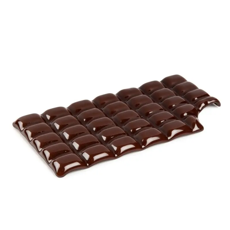 Professional Glass Black Chocolate Bar Plate - 25 x 13 x 2 cm